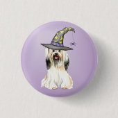 Lhasa Apso Witch Pinback Button (Voorkant)