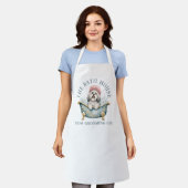 Lhasa Apso Witte Hondenverzorgings Schort | Deluxe (Gedragen)