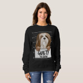 Lhasa Apsos Mugshot Schuldige Hond Trui (Voorkant volledig)