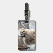 Lhasa heeft ook Kerstmis laten sneeuwen Bagagelabel (Voorkant verticaal)