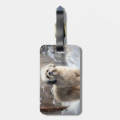 Lhasa heeft ook Kerstmis laten sneeuwen Bagagelabel (Achterkant verticaal)