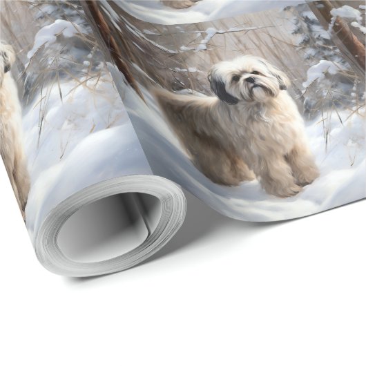 Lhasa heeft ook Kerstmis laten sneeuwen Cadeaupapier (Rol Hoek)