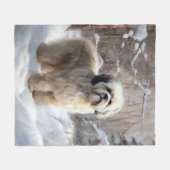 Lhasa heeft ook Kerstmis laten sneeuwen Fleece Deken (Voorkant (Horizontaal))