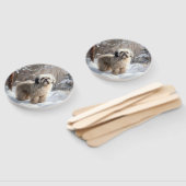 Lhasa heeft ook Kerstmis laten sneeuwen Handwaaier (Niet-gemonteerd)