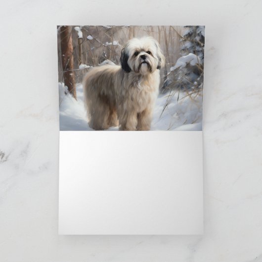 Lhasa heeft ook Kerstmis laten sneeuwen Kaart (Binnen)
