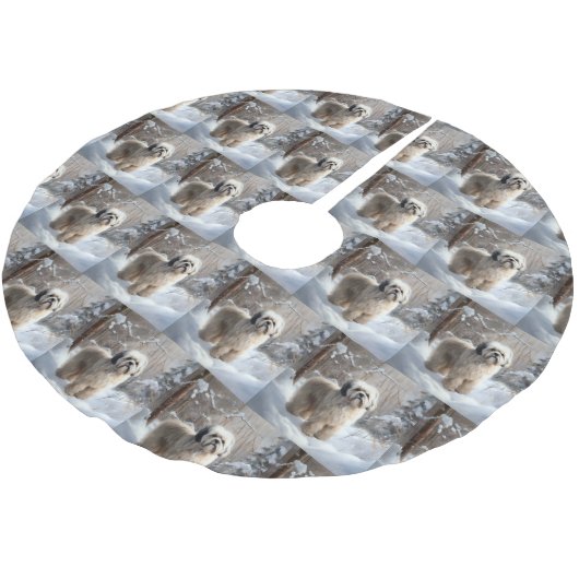 Lhasa heeft ook Kerstmis laten sneeuwen Kerstboom Rok (Gekanteld)