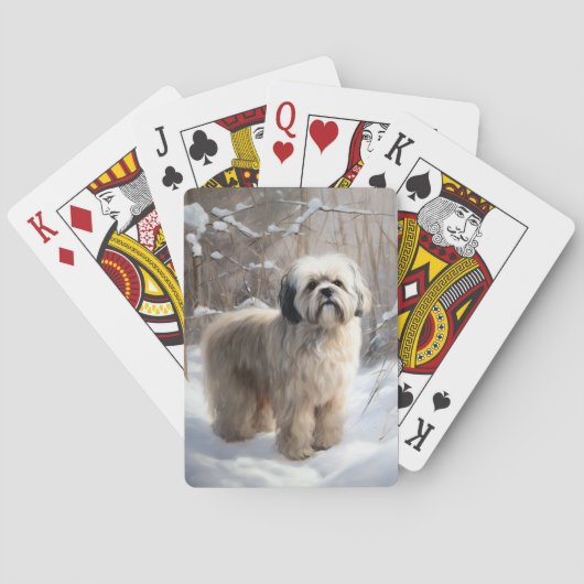 Lhasa heeft ook Kerstmis laten sneeuwen Pokerkaarten (Achterkant)
