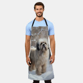 Lhasa heeft ook Kerstmis laten sneeuwen Schort (Gedragen)