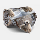 Lhasa heeft ook Kerstmis laten sneeuwen Stropdas (Opgerold)