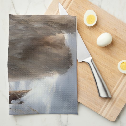 Lhasa heeft ook Kerstmis laten sneeuwen Theedoek (Quarter Fold)