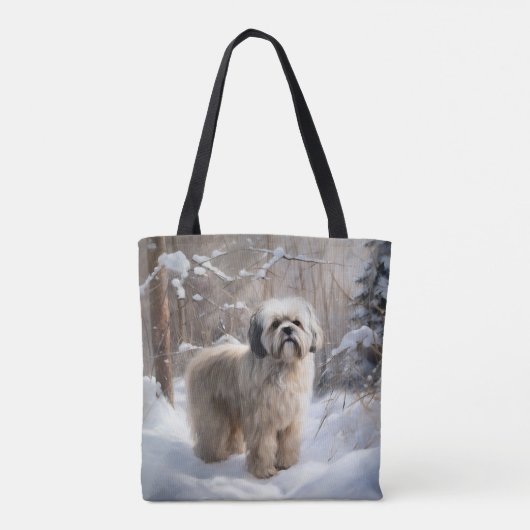 Lhasa heeft ook Kerstmis laten sneeuwen Tote Bag (Achterkant)