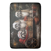 Lhasa ook besneeuwde slee kerstdecor badmat (Voorkant Verticaal)