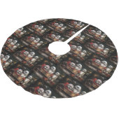 Lhasa ook besneeuwde slee kerstdecor kerstboom rok (Gekanteld)