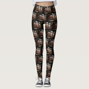 Lhasa ook besneeuwde slee kerstdecor leggings