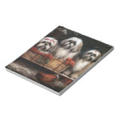 Lhasa ook besneeuwde slee kerstdecor notitieblok (Linkerzijde)