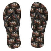 Lhasa ook besneeuwde slee kerstdecor teenslippers (Voetbed)