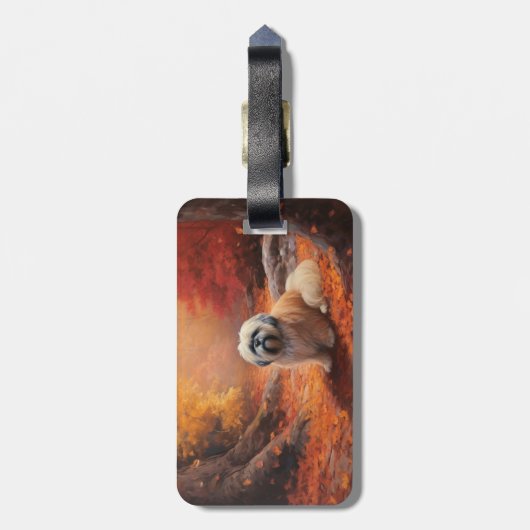 Lhasa Ook in de herfst laat Herfst inspireren Bagagelabel (Achterkant verticaal)