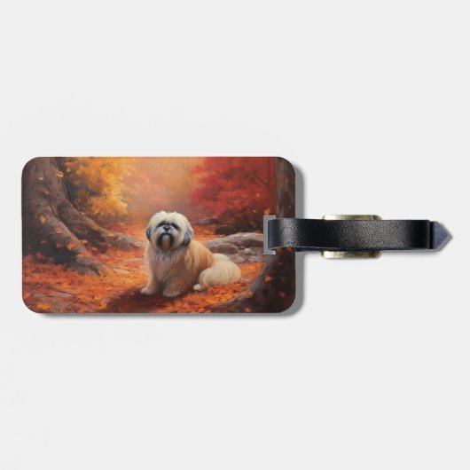 Lhasa Ook in de herfst laat Herfst inspireren Bagagelabel (Achterkant horizontaal)