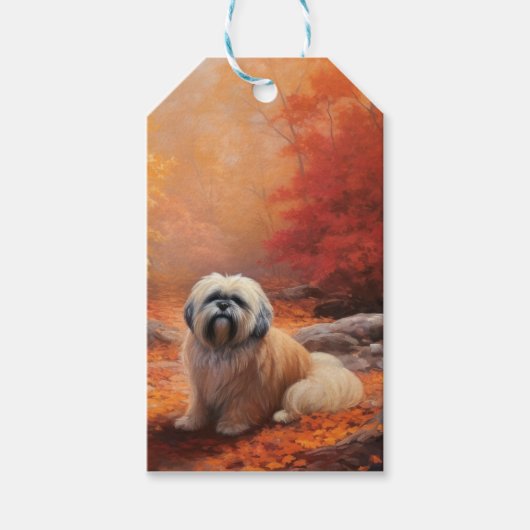 Lhasa Ook in de herfst laat Herfst inspireren Cadeaulabel (Voorkant)