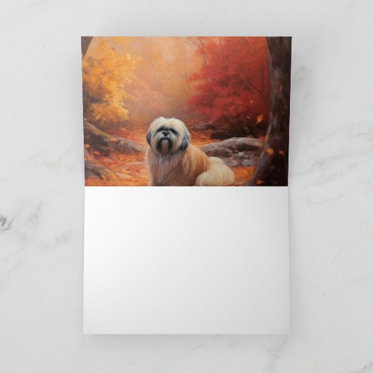 Lhasa Ook in de herfst laat Herfst inspireren Kaart (Binnen)