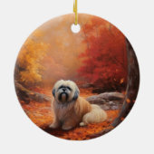 Lhasa Ook in de herfst laat Herfst inspireren Keramisch Ornament (Achterkant)