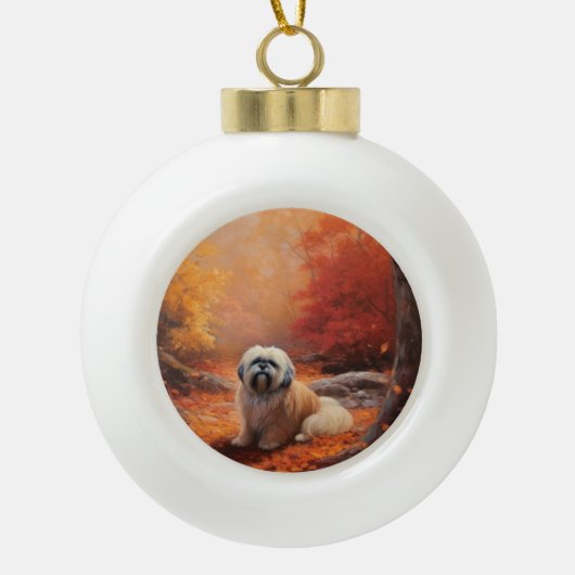 Lhasa Ook in de herfst laat Herfst inspireren Keramische Bal Ornament (Voorkant)