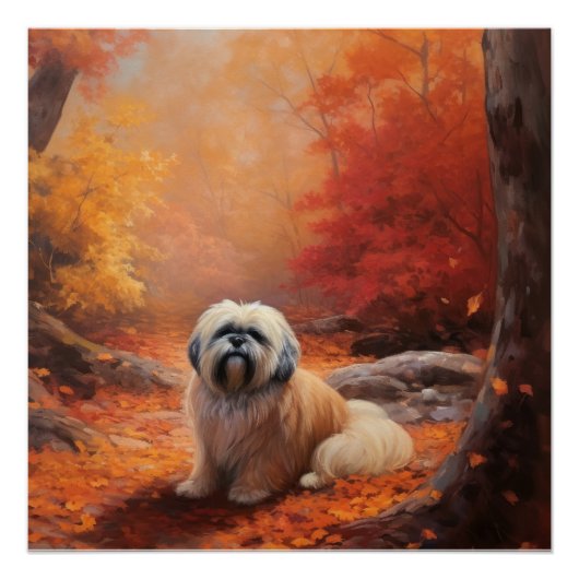 Lhasa Ook in de herfst laat Herfst inspireren Perfect Poster (Voorkant)