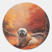 Lhasa Ook in de herfst laat Herfst inspireren Ronde Sticker (Voorkant)