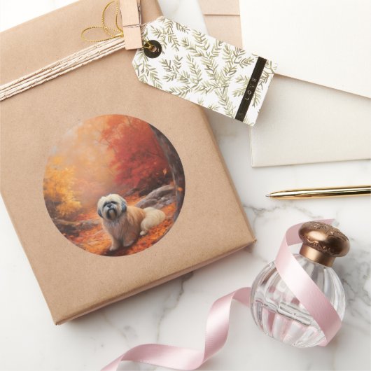 Lhasa Ook in de herfst laat Herfst inspireren Ronde Sticker (Geschenken)