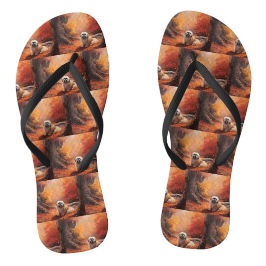 Lhasa Ook in de herfst laat Herfst inspireren Teenslippers (Voetbed)