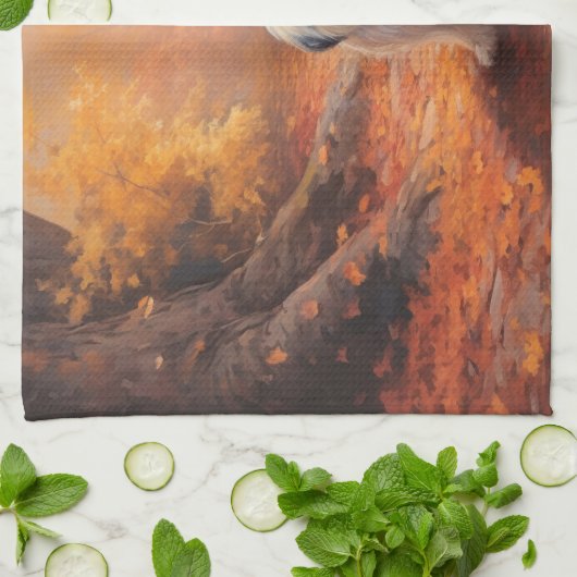 Lhasa Ook in de herfst laat Herfst inspireren Theedoek (Gevouwen)