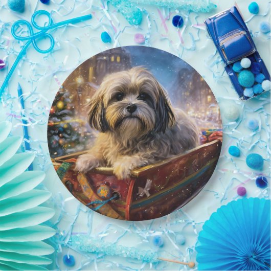 Lhasa Ook Kerstfeest Seizoen Papieren Bordje (Feest)