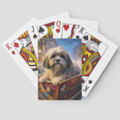 Lhasa Ook Kerstfeest Seizoen Pokerkaarten (Achterkant)
