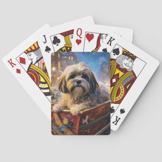 Lhasa Ook Kerstfeest Seizoen Pokerkaarten (Achterkant)
