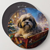 Lhasa Ook Kerstfeest Seizoen Ronde Button 6,0 Cm (Voorkant /achterkant)