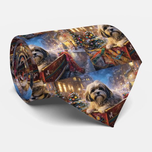 Lhasa Ook Kerstfeest Seizoen Stropdas (Opgerold)