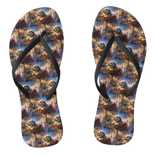 Lhasa Ook Kerstfeest Seizoen Teenslippers (Voetbed)