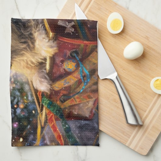 Lhasa Ook Kerstfeest Seizoen Theedoek (Quarter Fold)