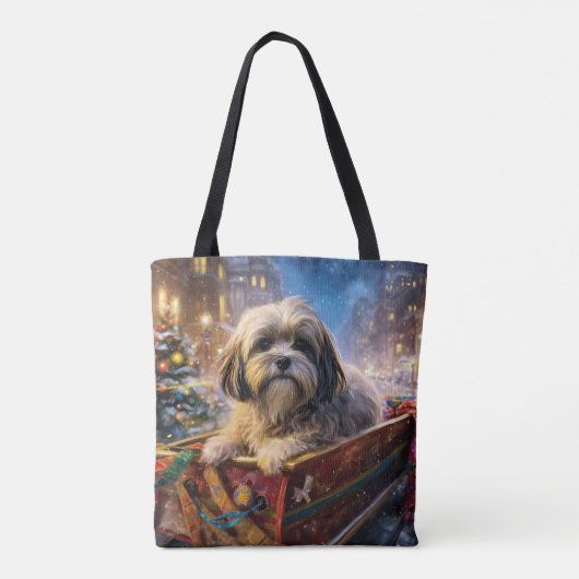 Lhasa Ook Kerstfeest Seizoen Tote Bag (Achterkant)