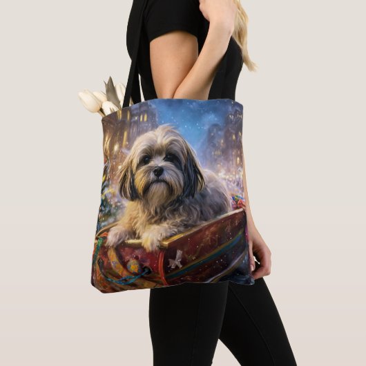 Lhasa Ook Kerstfeest Seizoen Tote Bag (Dichtbij)