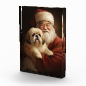 Lhasa ook met Kerstman feestelijke kerst Fotoblokken (Rechts)