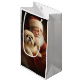 Lhasa ook met Kerstman feestelijke kerst Klein Cadeauzakje (Voorkant Gekanteld)