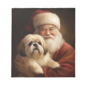 Lhasa ook met Kerstman feestelijke kerst Notitieblok (Voorkant)