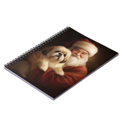 Lhasa ook met Kerstman feestelijke kerst Notitieboek (Linkerzijde)