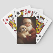 Lhasa ook met Kerstman feestelijke kerst Pokerkaarten (Achterkant)