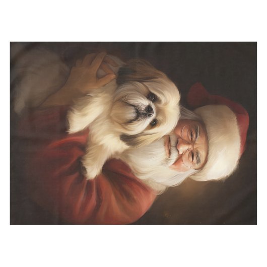 Lhasa ook met Kerstman feestelijke kerst Tafelkleed (Voorkant (Horizontaal))