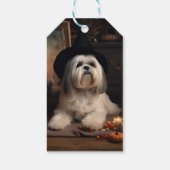 Lhasa ook pompoenen Halloween eng Cadeaulabel (Achterkant)