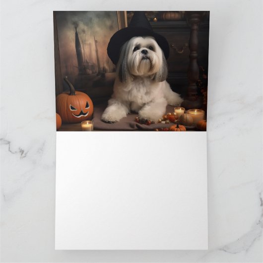 Lhasa ook pompoenen Halloween eng Kaart (Binnen)