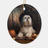 Lhasa ook pompoenen Halloween eng Keramisch Ornament (Links)