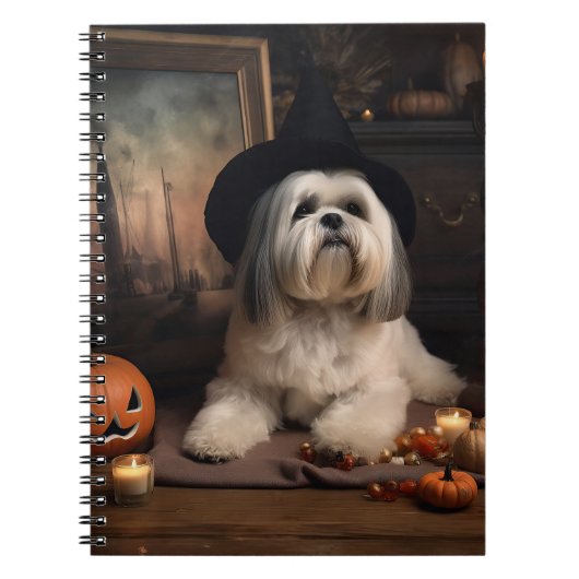 Lhasa ook pompoenen Halloween eng Notitieboek (Voorkant)